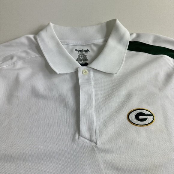 Green Bay Packers Polo Shirt Mens 2XL‎ Logo Short Sleeve Football NFL Reebok - Picture 5 of 8